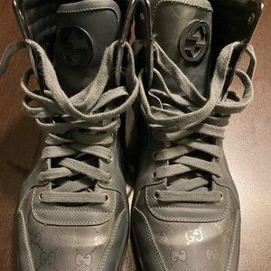 Men’s 11.5 Gucci grey high top sneakers
